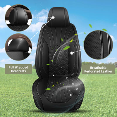 Juego fundas asiento cuero perforado transpirable Subaru 10-24 Negro