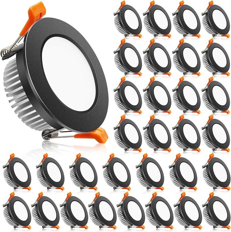 Downlight LED 2" 3W 4000K negro 32 luces empotrables