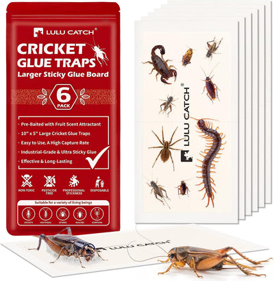 Trampas adhesivas para grillos y cucarachas 6 uds interiores