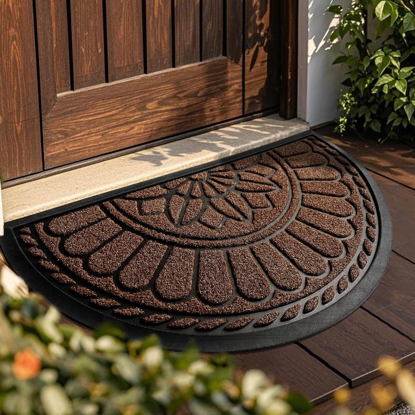 Alfombra puerta semicircular antiderrap para garaje