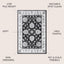Alfombra sala dormitorio cocina 5x8pulg vintage negro/crema