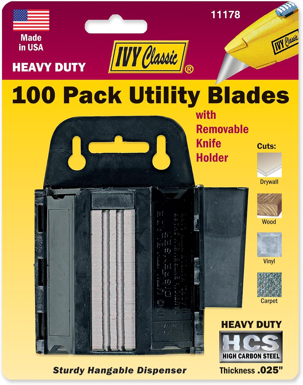 Cuchillas utilitarias con dispensador pack 100