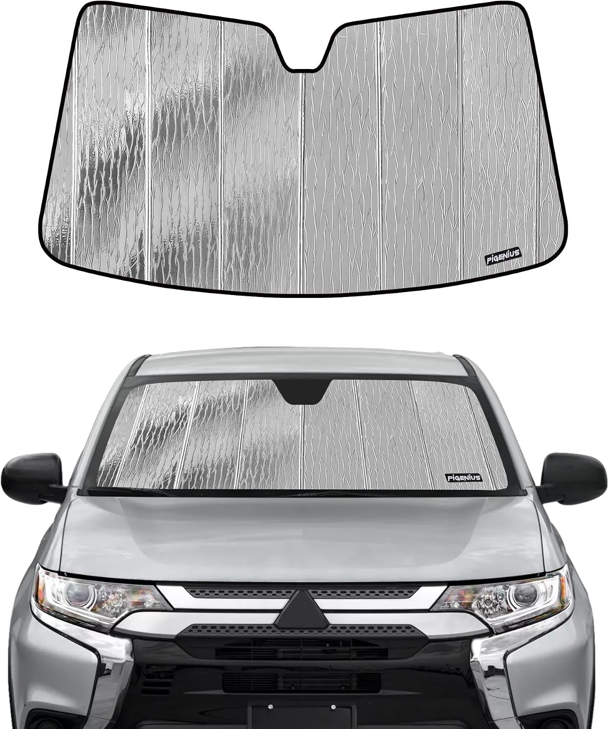 Parasol parabrisas Mitsubishi Outlander 14-20 plateado/negro