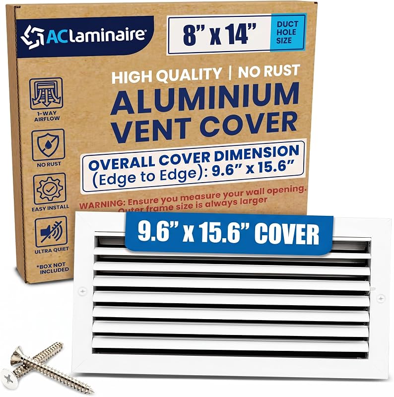 Cubierta ventilación HVAC 8x14" silenciosa con amortiguador