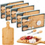 5 Set Tablas Queso Madera con Cuchillos y Etiquetas