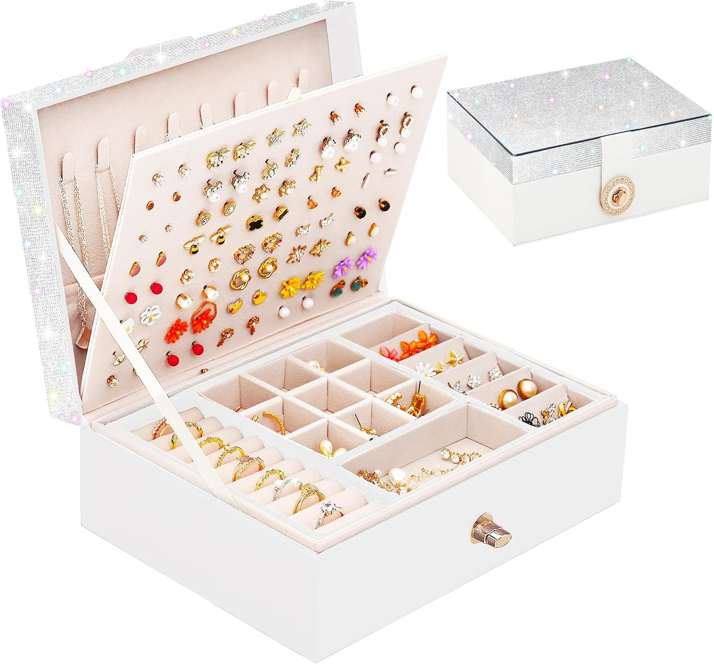 Caja organizadora de aretes para niñas
