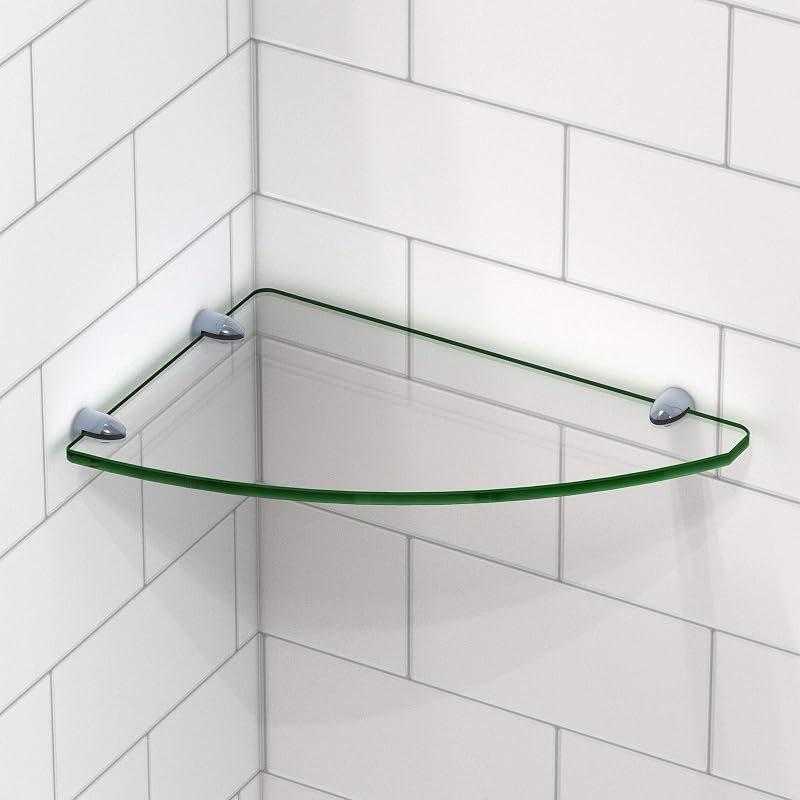 Estante esquinero cristal cromado 12x8pulg