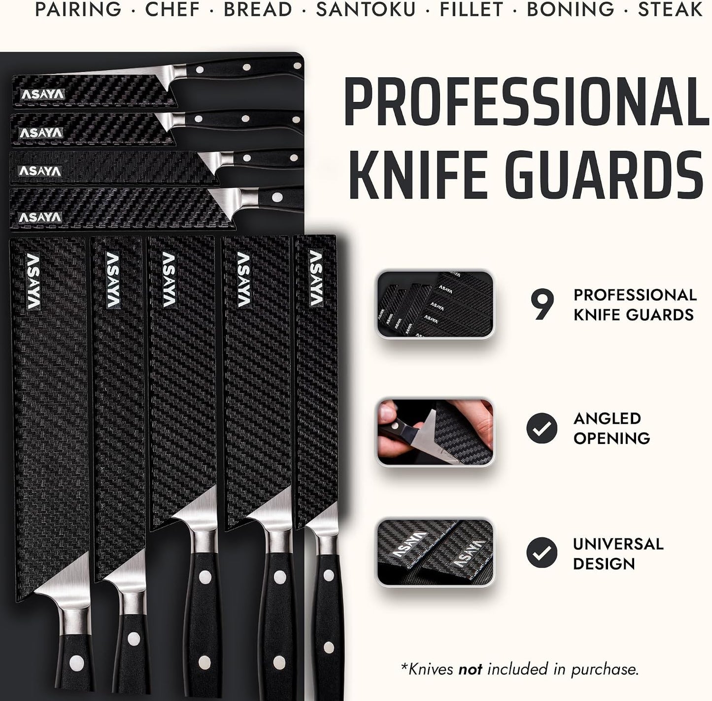 Protectores cuchillos plástico ABS fieltro sin BPA