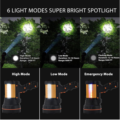 Linterna recargable led 8h resistente agua emergencias camping