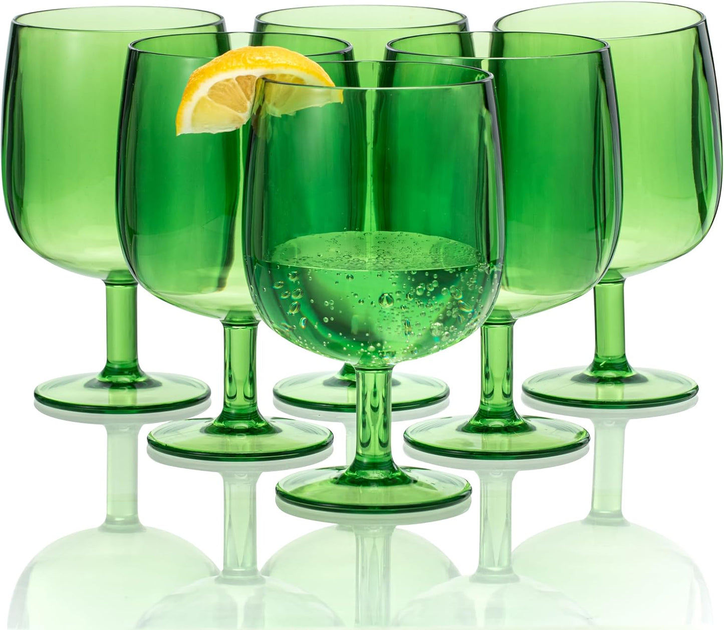 Vasos acrílicos apilables 12oz set 6 color verde
