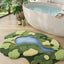 Alfombra baño microfibra antiderrap 39x55pulg verde musgo
