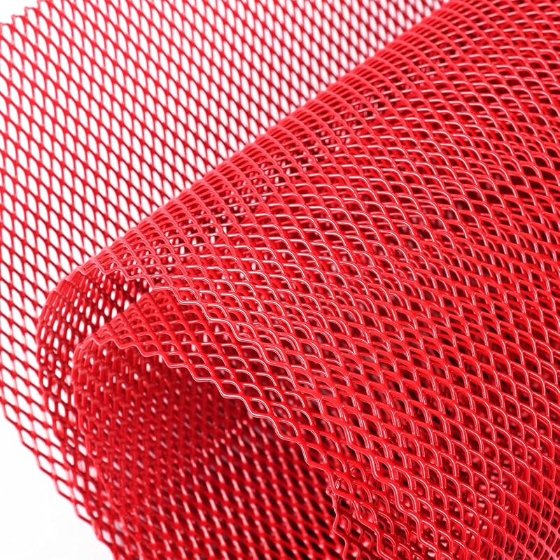 Malla universal parrilla auto 40x13pulg aluminio rojo