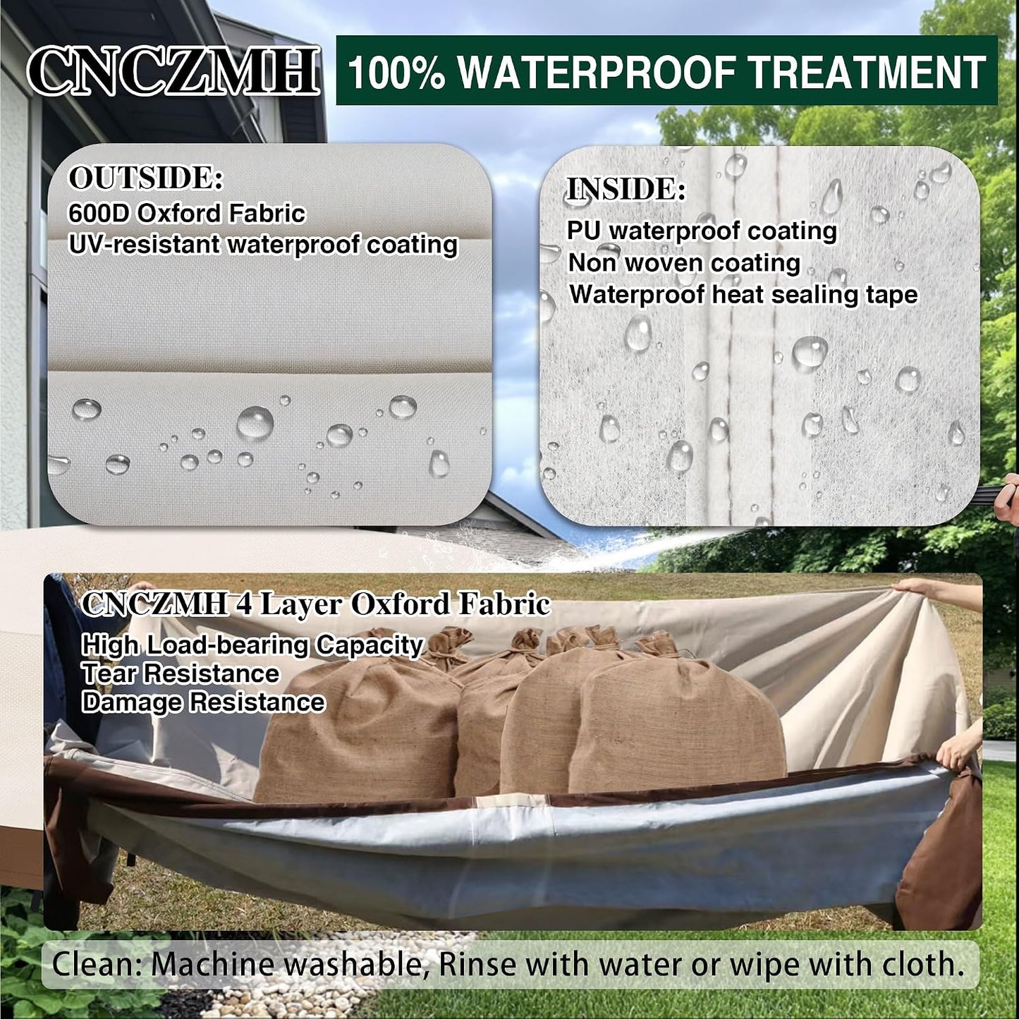 Fundas para muebles de patio 600D impermeable 72"