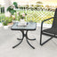Mesa bistró patio 20" vidrio templado acero negro
