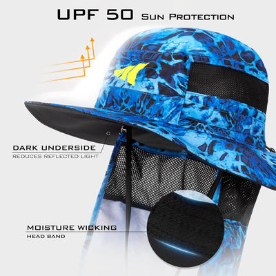 Sombrero Boonie UPF 50 para Hombres con Solapa Cuello