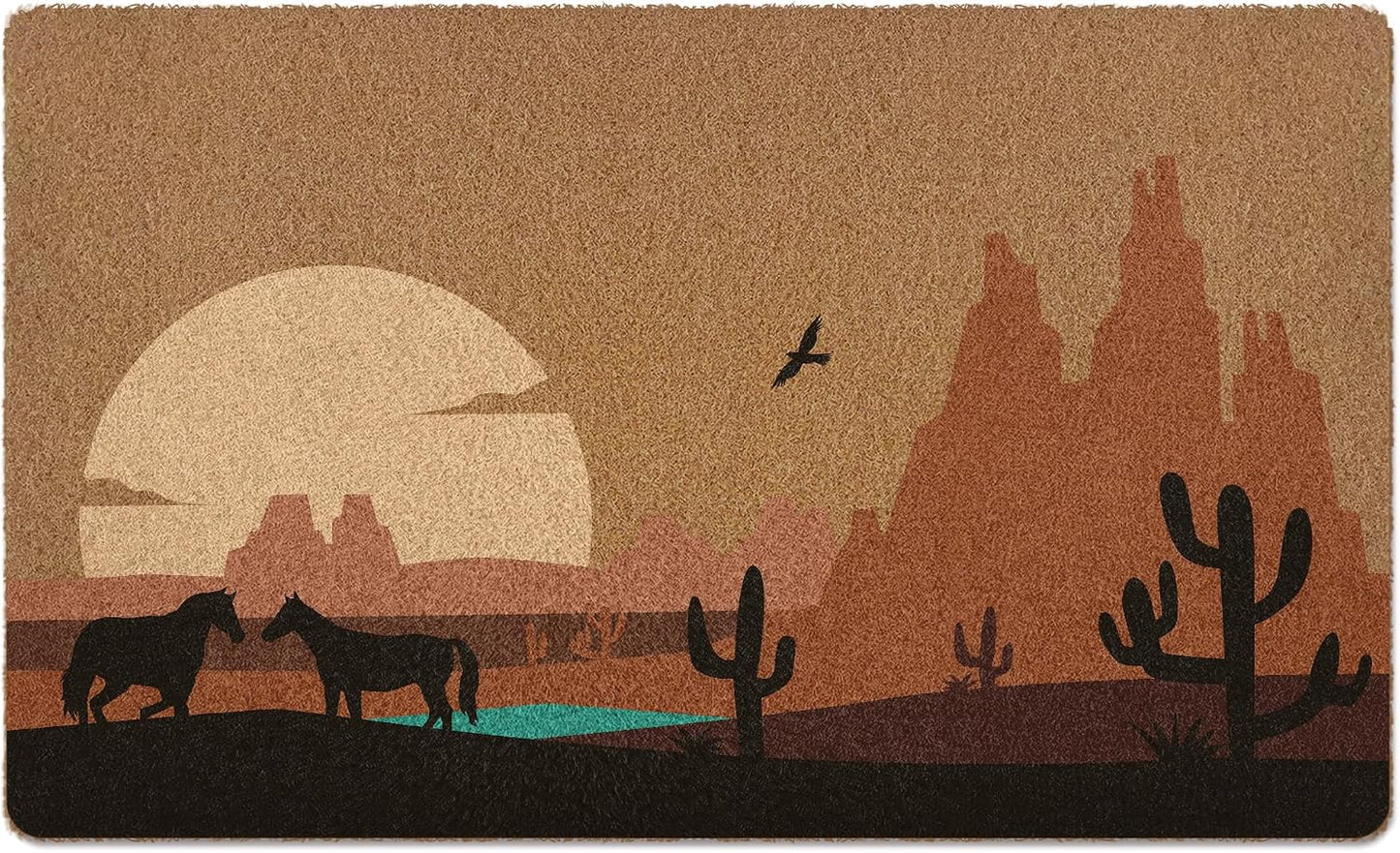 Tapete cactus occidental bohemio diseño desierto sol