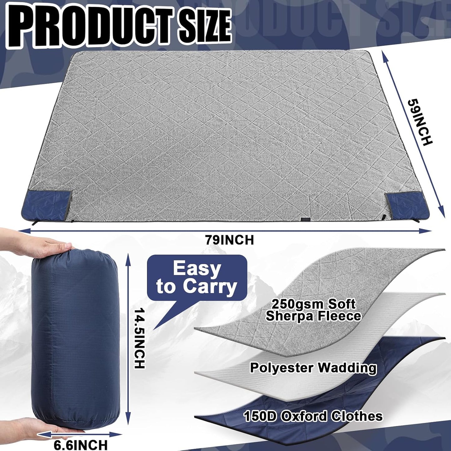 Manta Woobie Impermeable Sherpa Extra Gruesa 59x79pulg