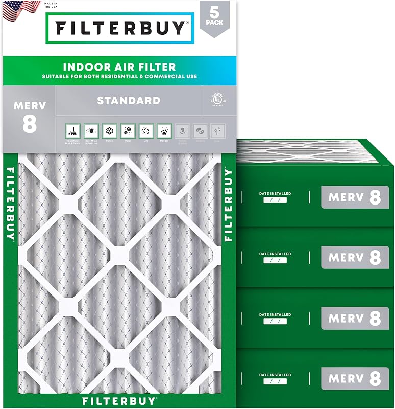 Filtro aire MERV 8 plisado HVAC 20x30x4 pulg pack 5