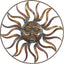 Decoración pared metal colorida 36x36pulg marrón