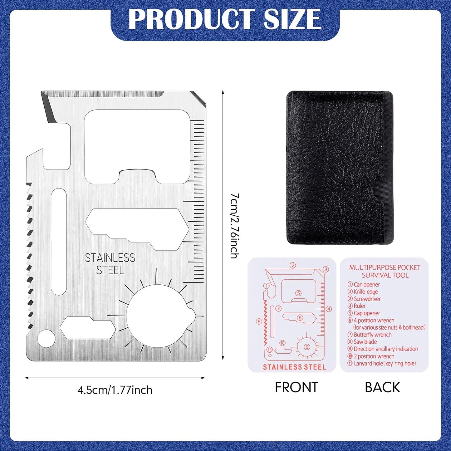 24 Set Tarjetas Crédito 11en1 Herramienta Hombres