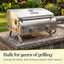 Parrilla gas acero inox 275pulg 2 quemadores 10000 BTU