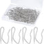 100 Ganchos Metal 1.2" para Cortinas Puerta Plateado
