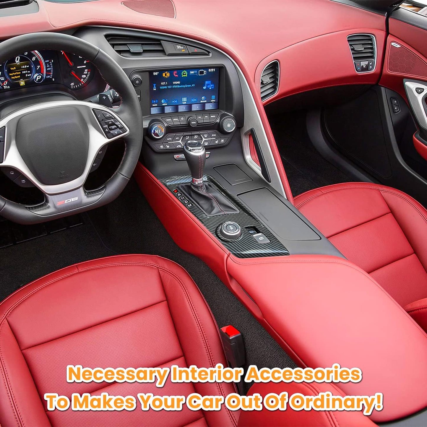 Cubierta panel engranajes fibra carbono Chevrolet Corvette