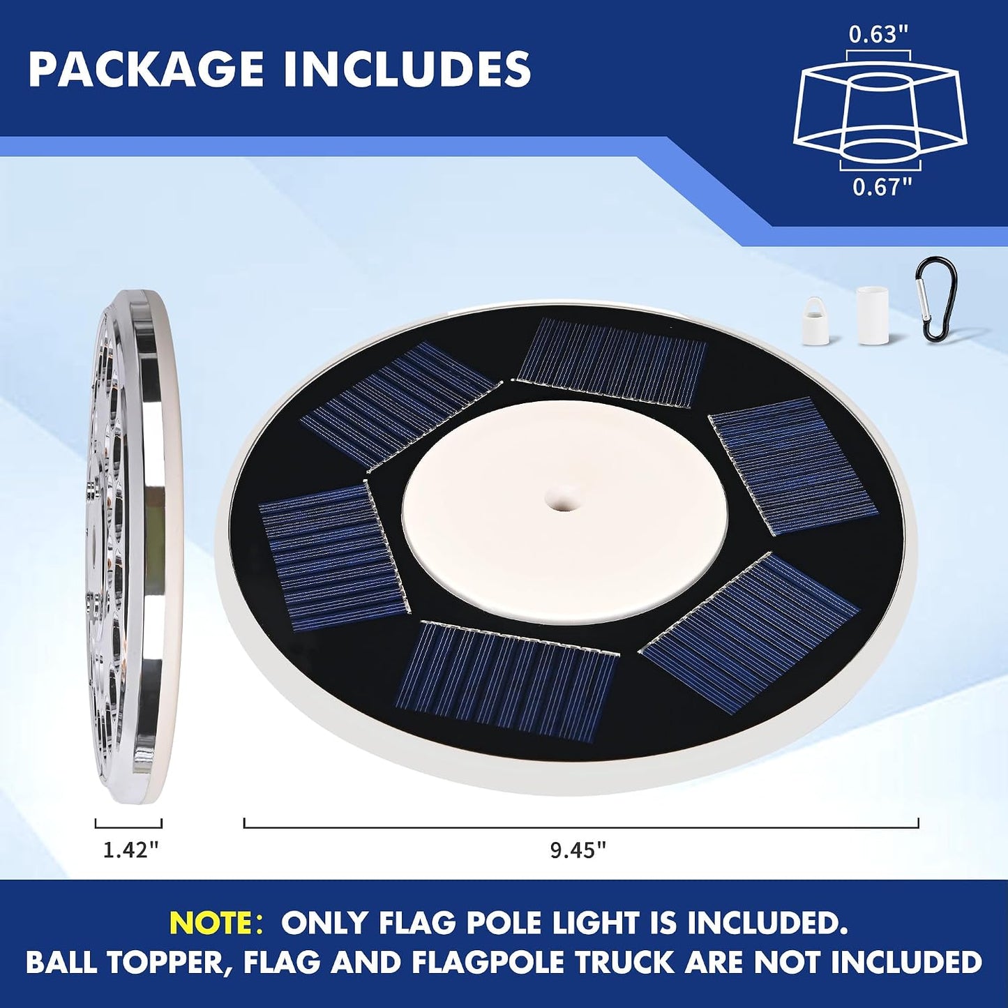 Luz sol. poste 15-30ft 29 LED plateadas impermeable