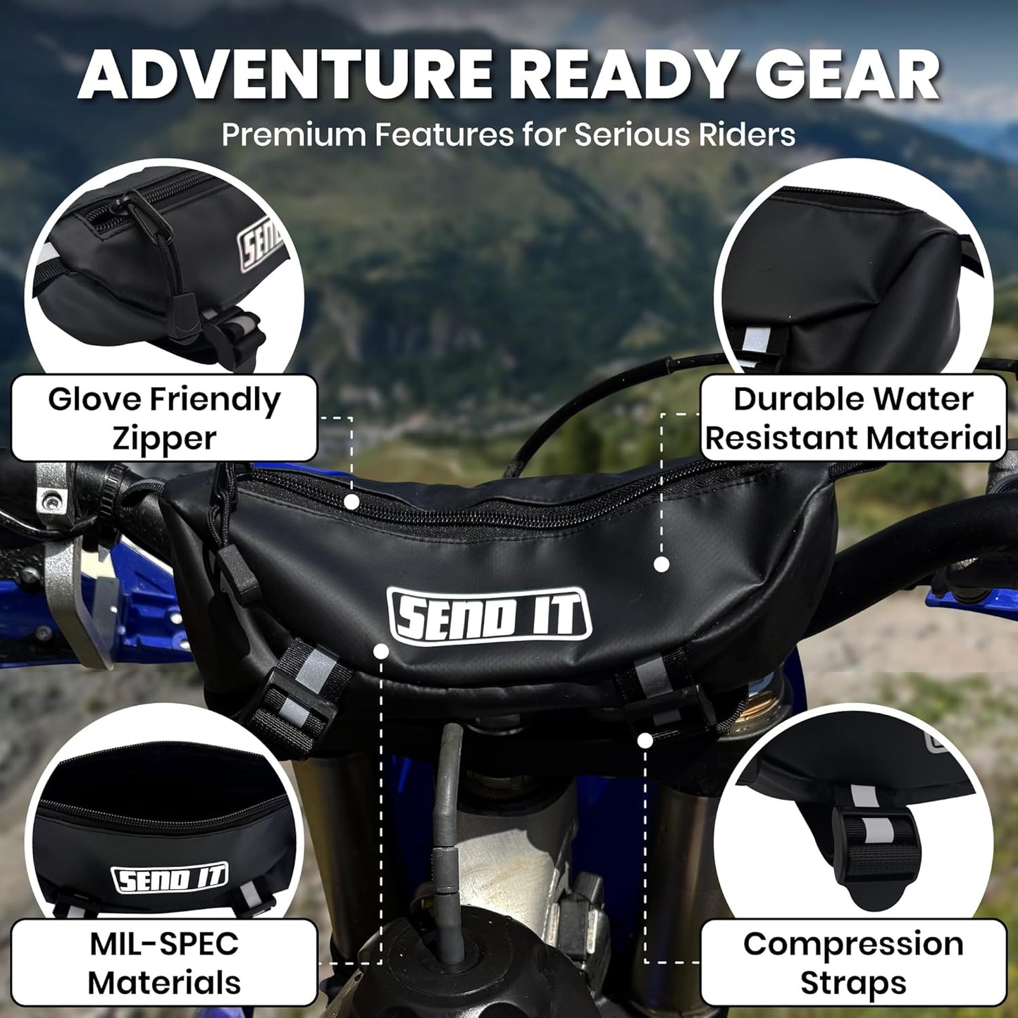Bolsa manillar motocicleta resistente agua universal