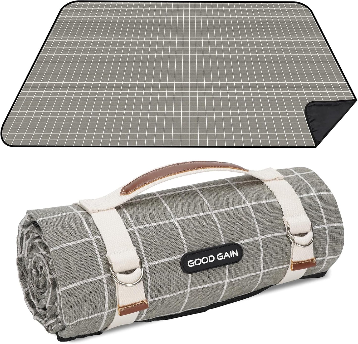 Manta pícnic impermeable extragrande plegable grises