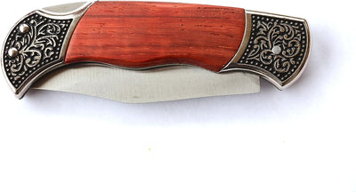Cuchillo bolsillo agarre palisandro plegable caza