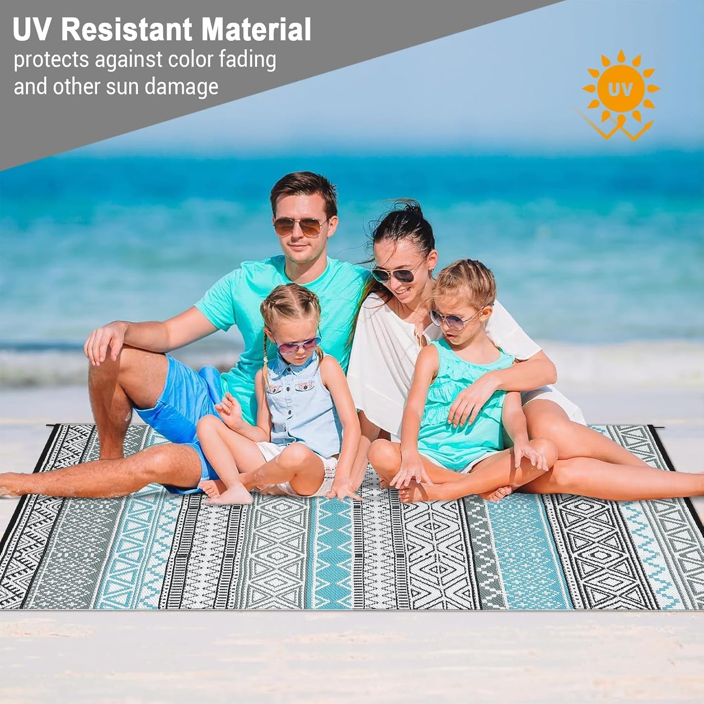 Alfombra exterior 9x12ft impermeable plegable para terraza