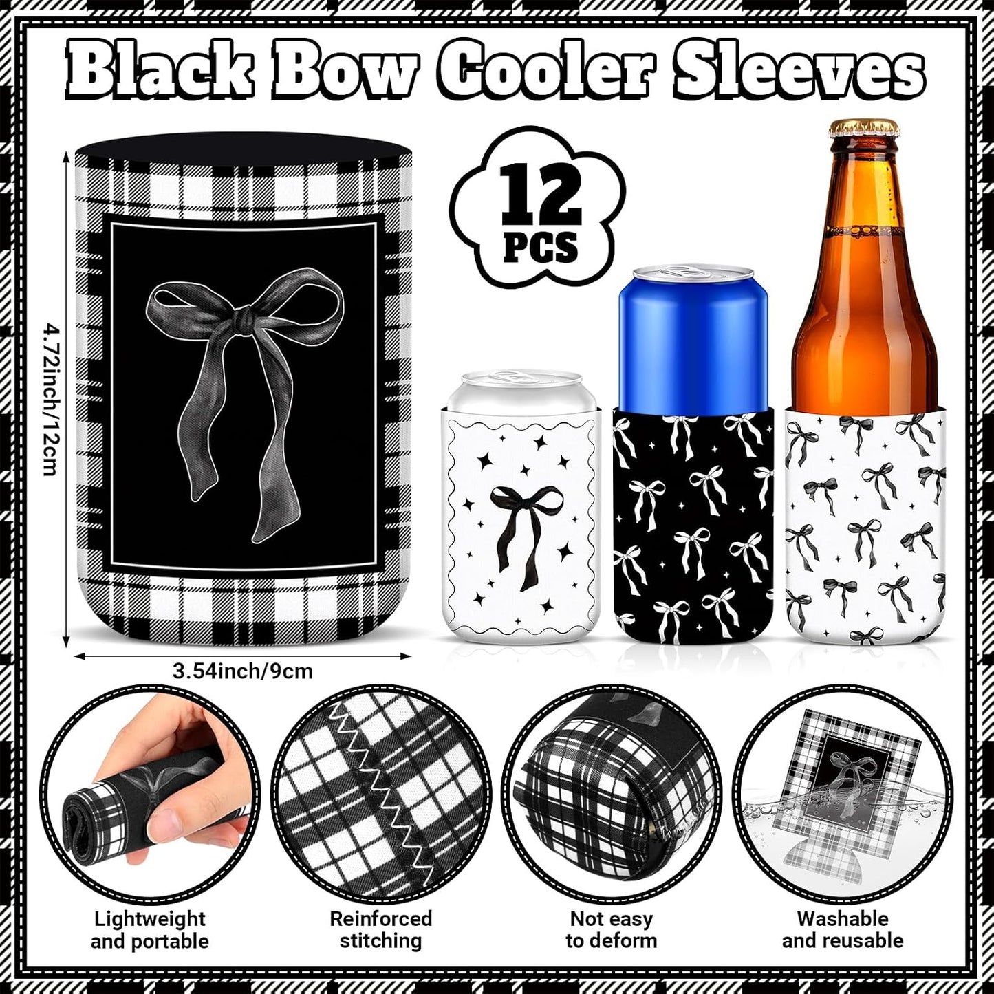 12 fundas neopreno para latas 12oz aislador bebidas