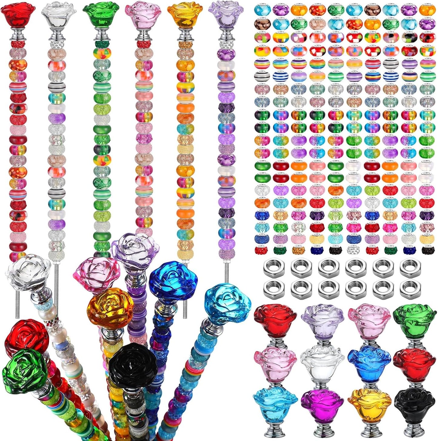 236 Pzas Estacas Jardín con Tapones Cristal y Perlas 200