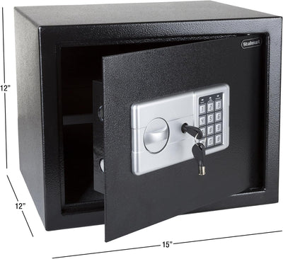 Caja fuerte electrónica acero negro 15x12x12"