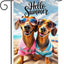Bandera perro salchicha hello summer 12x18pulg doble cara exterior