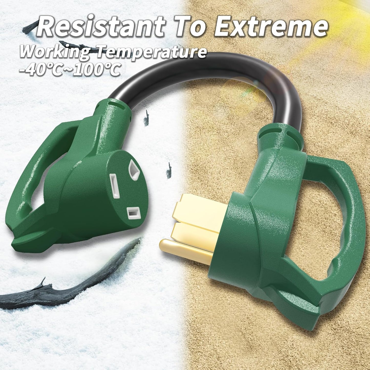 Adaptador enchufe RV 12" 50A a 30A NEMA 14-50P a TT-30R