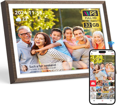 Marco fotos digital Frameo Wood 10.1pulg WiFi 32G tactil