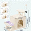 Escalera para mascotas con poste rascador gatos beige