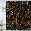 Cortina ducha retro hongos hadas flores 72x72pulg