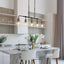 Candelabro dorado 5 luces isla cocina moderno