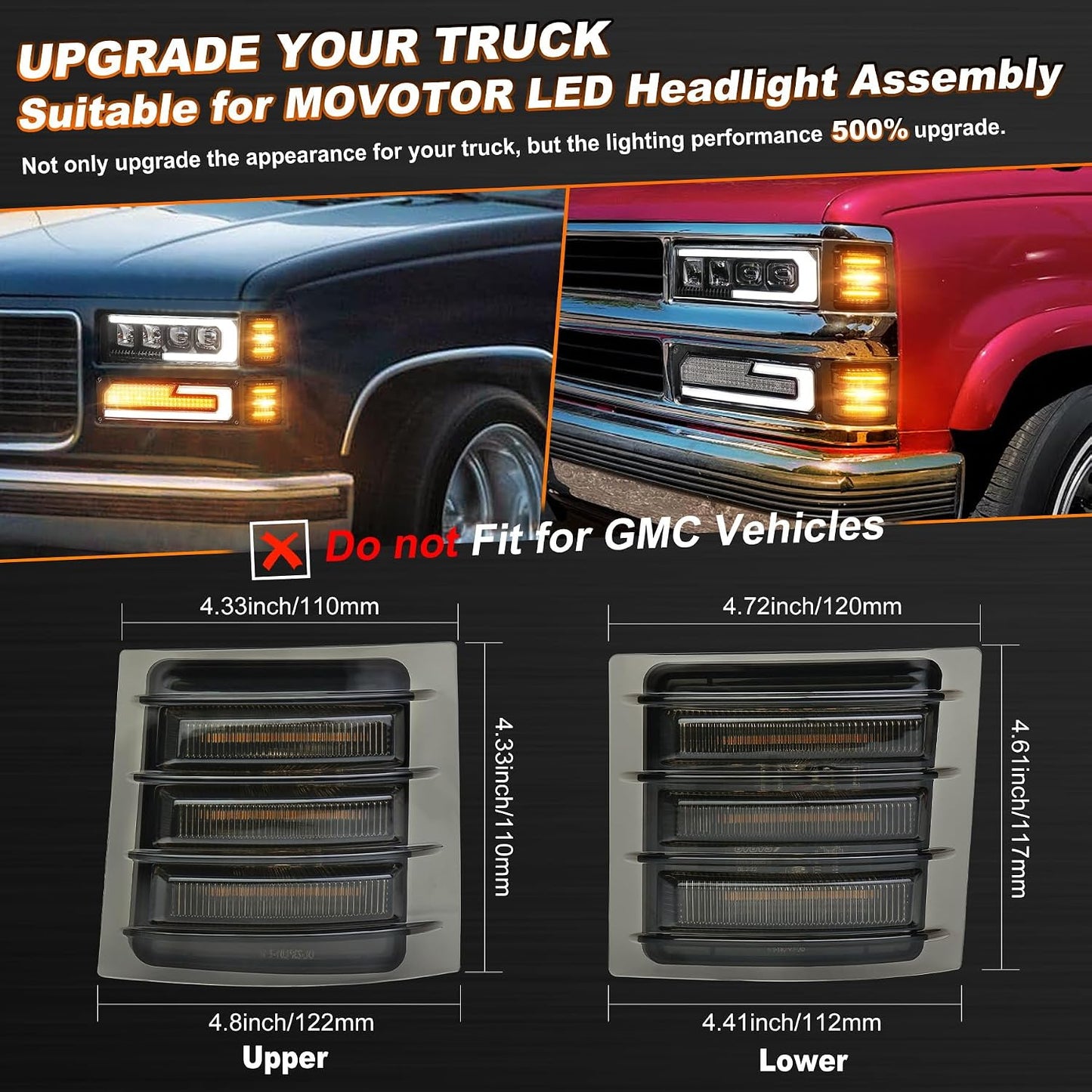 Luces LED marcador lateral secuencial ámbar comp Chevy 94-98