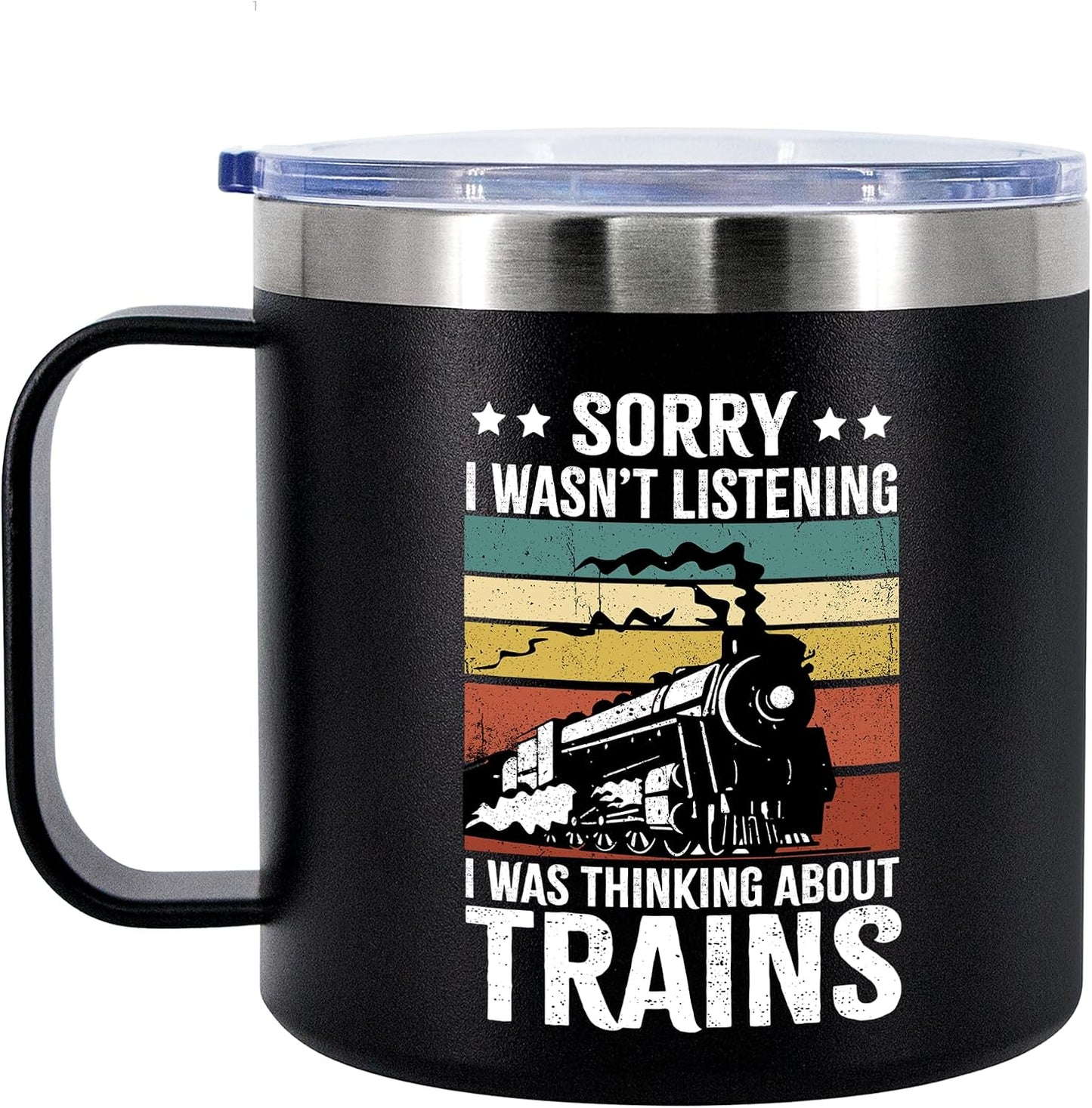Taza café aislada asa tapa viaje 14oz color negro