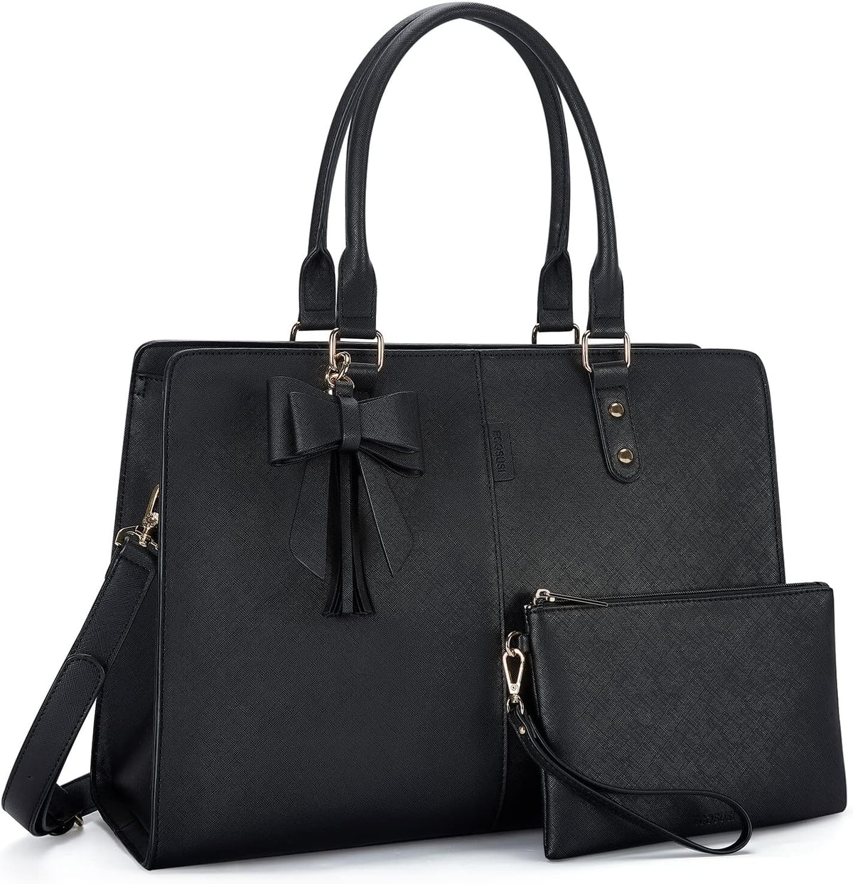 Bolsa mano laptop 15.6pulg maletín hombro con clutch 2 pzas