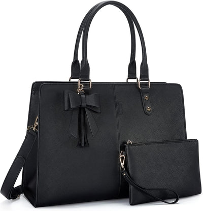 Bolsa mano laptop 15.6pulg maletín hombro con clutch 2 pzas