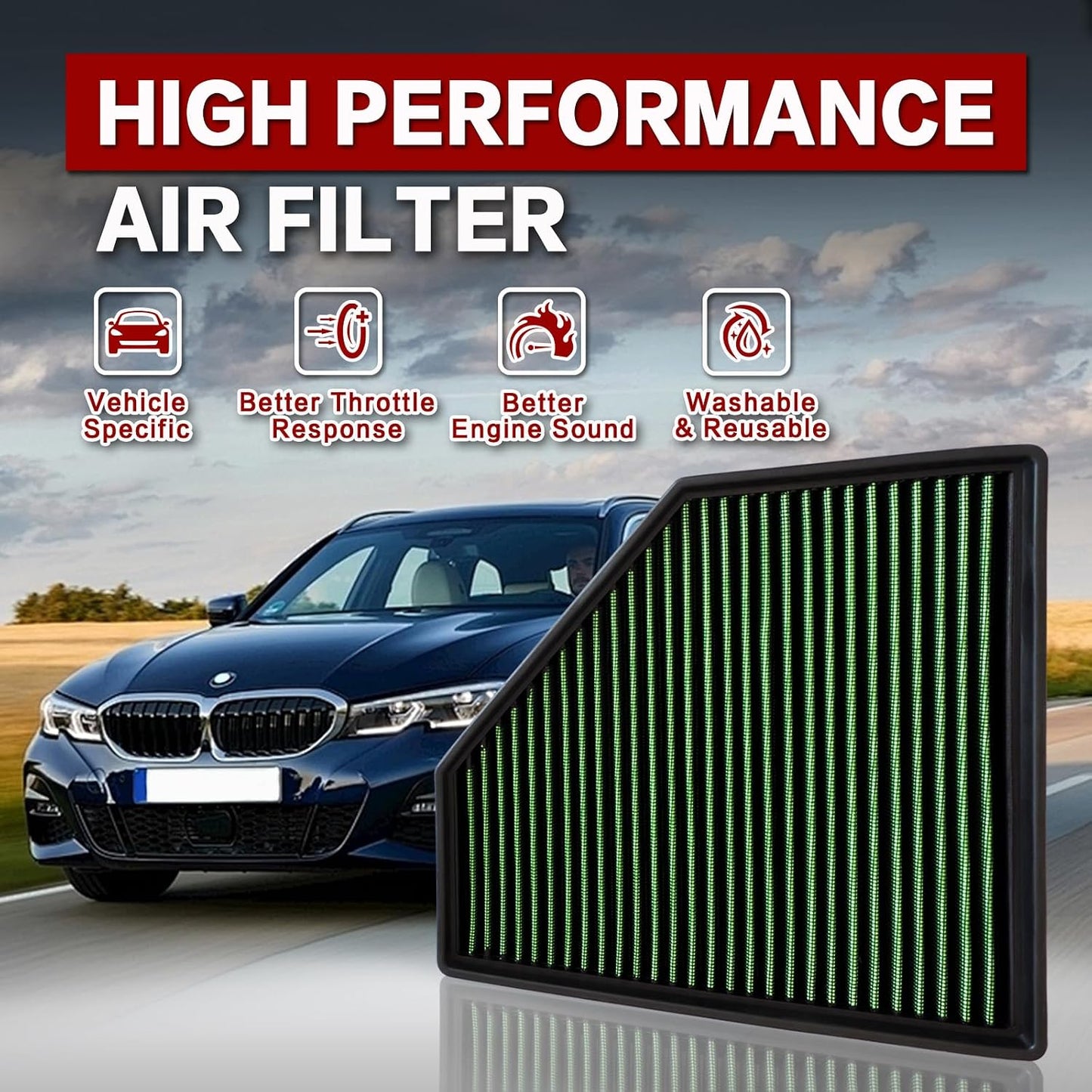 Filtro aire motor BMW G20 G21 19-23 alto rendimiento