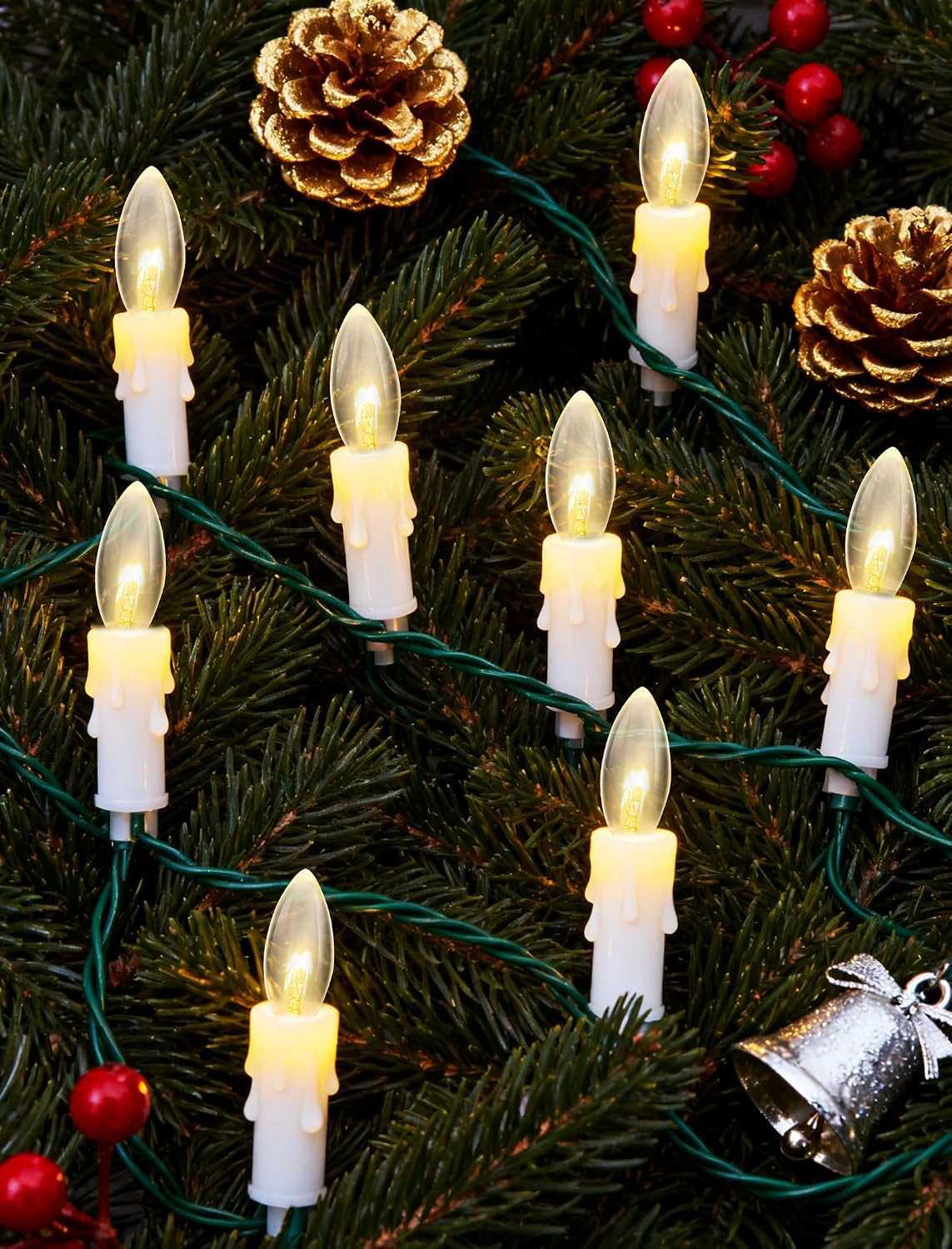 25 Bombillas C26 E12 7W para Luces Navidad
