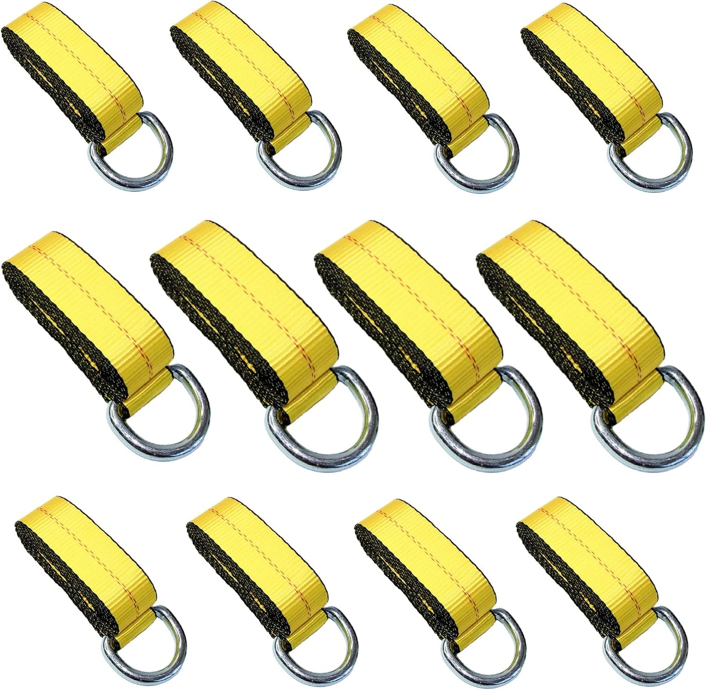 12 Correas Lazo 2" x8ft Anillo D para Vehículo