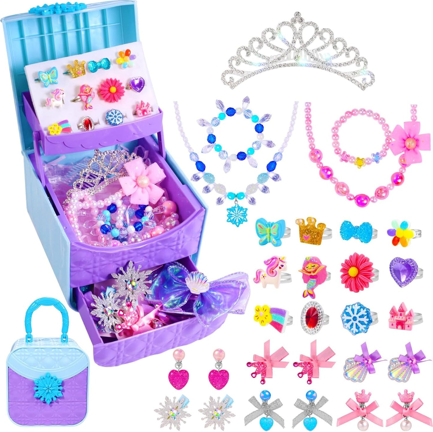 Set joyas princesa para niñas 30 pzas 3-10 años