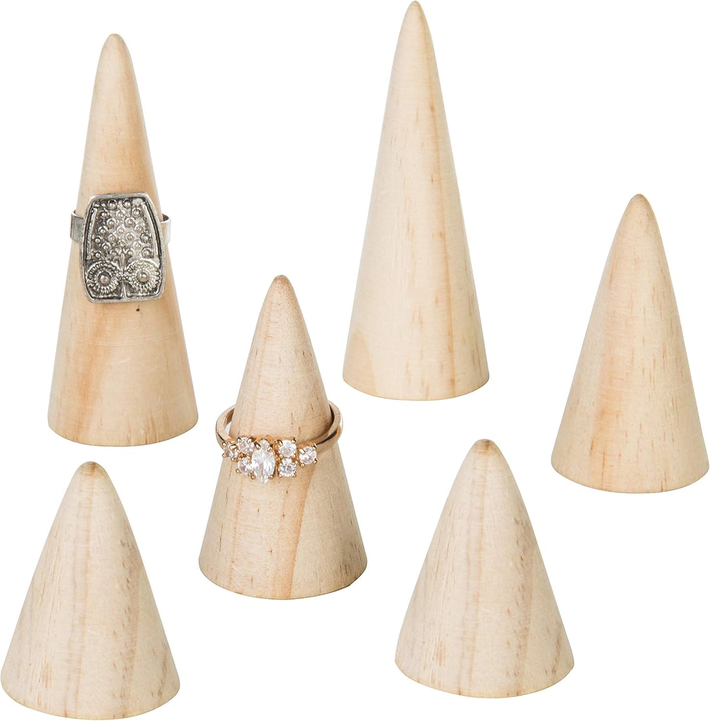 6 Soportes Madera Anillos Triangular Moderno Tocador